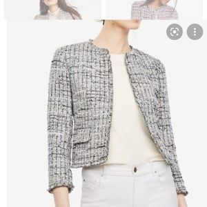Ann Taylor Multi Color Tweed Crop Blazer. Size 8. Good Condition.